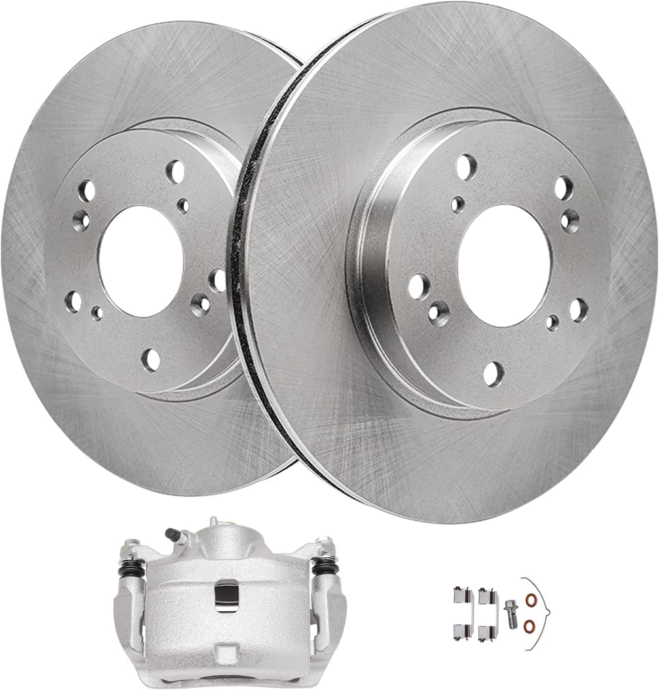 Detroit Axle - Front Brake Kit for Honda CR-V Element Disc Rotors Left Brake Caliper w/Bracket Replacement : 11.10' inch (282mm) Front Rotor
