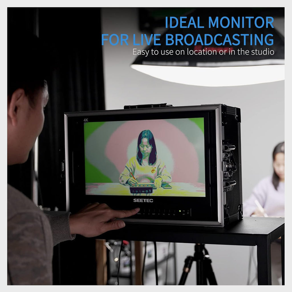 15.6 Inch Production Monitor ATEM156-CO 4K HDMI Output Inputs Quad Split Display 1920 x 1080 Full HD Live Streaming Portable Broadcast Direction Monitor for Video Switcher Mixer