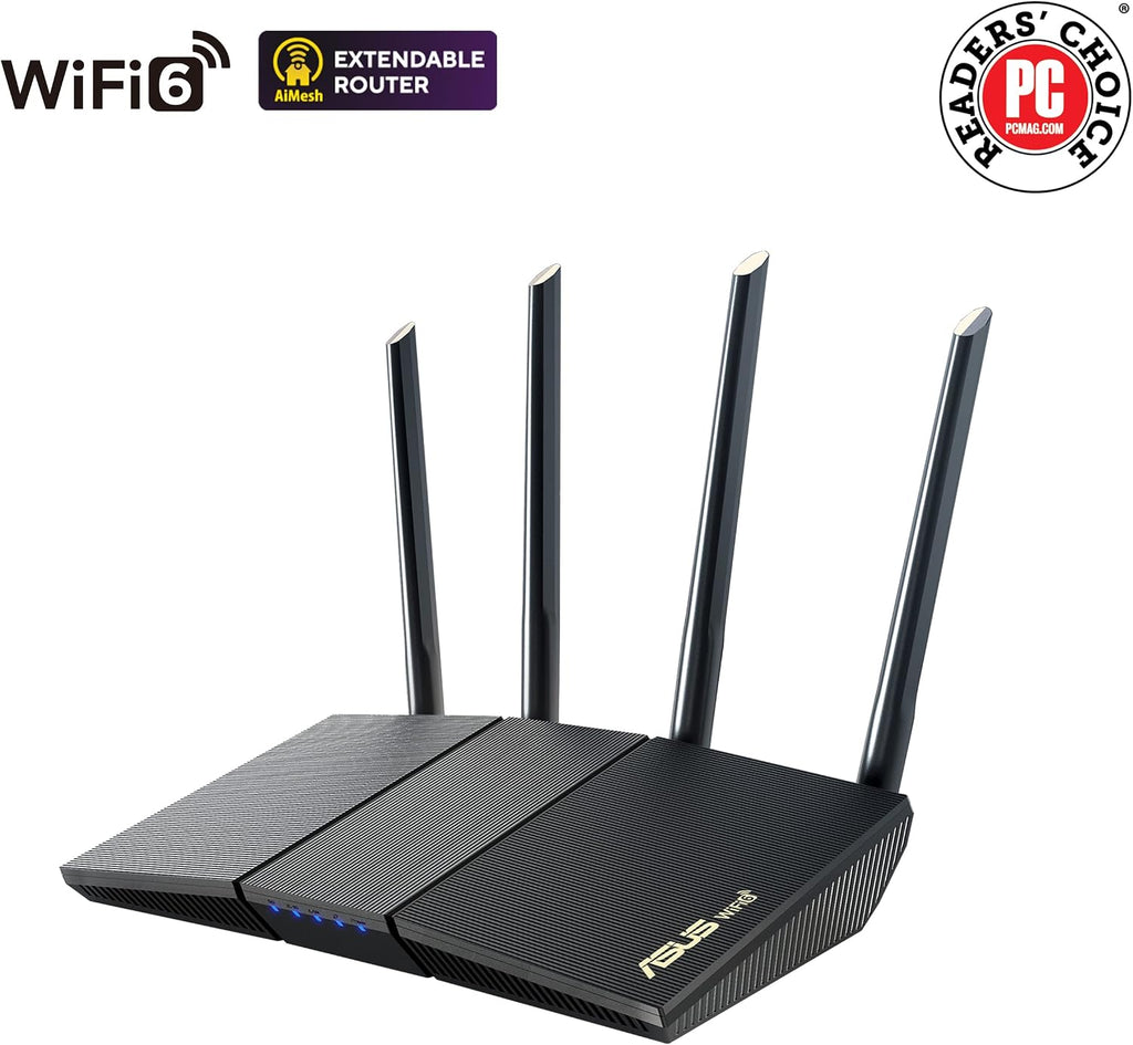 ASUS RT-AX1800S Dual Band WiFi 6 Extendable Router,Subscription-Free Network Security,Parental Control,Built-in VPN,AiMesh Compatible,Gaming & Streaming,Smart Home,(Pack of 5)