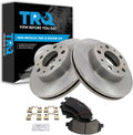TRQ Front Brake Pad and Rotor Set Semi Metallic Vented Rotors Compatible with 2014-2021 Ram ProMaster 1500 2500 3500
