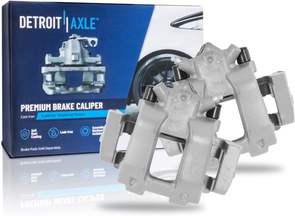 Detroit Axle - Front Disc Rotors Brake Pads + Brake Calipers w/Bracket Kit Replacement for BMW 328i 330i xDrive 428i - 6pc Set
