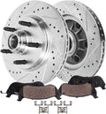 Detroit Axle - 4pc Front Brake Kit for 1999-2003 Ford F-150 2002 Lincoln Blackwood, Drilled and Slotted Disc Brake Rotors Ceramic Brakes Pads with Hardware Replacement : 12.13' inch Rotor