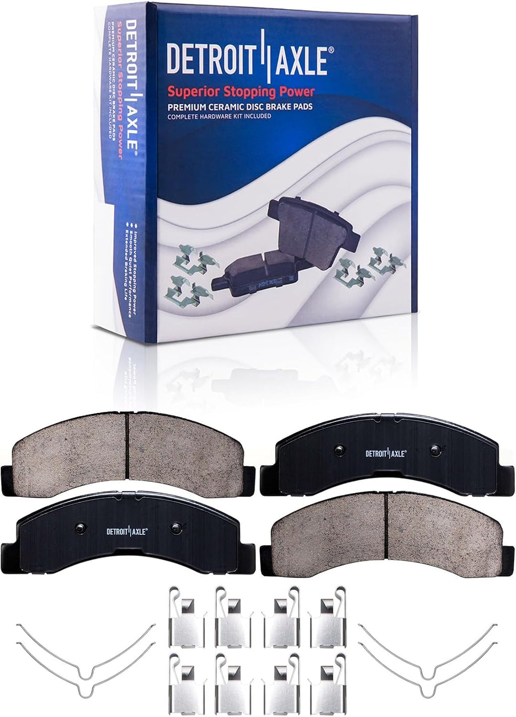 Detroit Axle - Brake Kit for RWD 1999-2002 Ford F-250 F-350 Super Duty 00-02 Excursion Disc Brake Rotors Ceramic Brakes Pads 2000 2001 2002 Front & Rear Replacement
