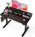 FiCiHi 48x24 Inch Standing Desk with Drawers, C-Clamp Mount Compatible, Electric Adjustable Height Computer Stand Up Desks, Home Office Sit Stand Table with 3 Preset Heights, Black