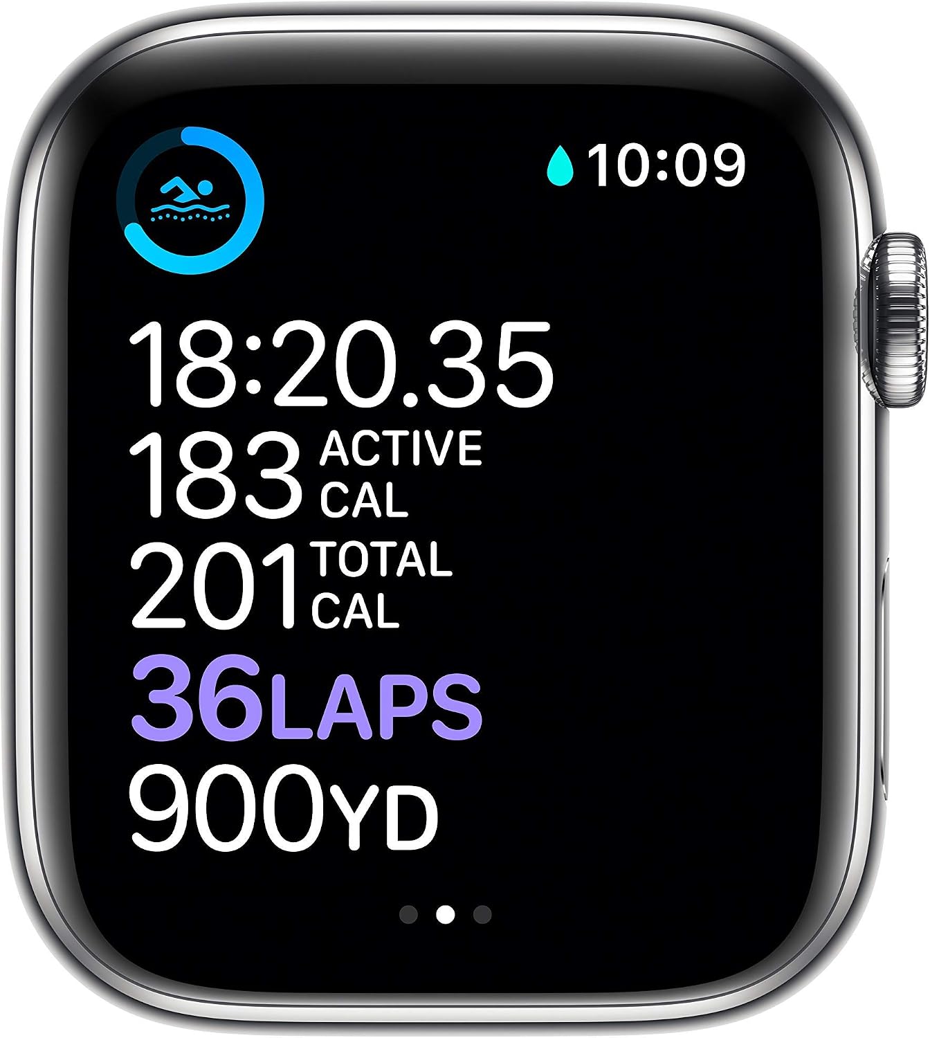 Apple Watch Series 6 (GPS + Cellular, 44mm) - Silver Stainless Steel Case with White Sport Band (Renewed)