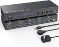 KVM Switch 4 Computer 2 Monitors Displayport USB 3.0 KVM Switcher Supports 4K@60Hz for 4 DP Computers Share 2 DP Monitors(AU Plug)