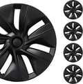 Matte Black Hubcap Wheel Cover Replacement Kit Compatible with Model Y, 19' Hub Caps Wheel Rim Cover Protector Car Exterior Accessories Pack of 4, 19 inches