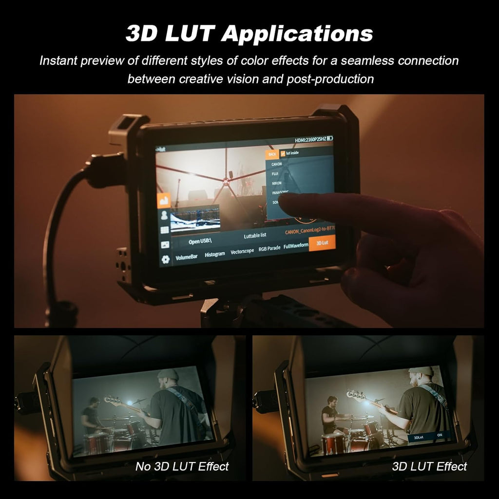 VILTROX DC-X2 6' Camera Field Monitors DCX2 for DSLR Touchscreen External Monitor 4k 2000nits X2 Monitor for Sony Canon Nikon 3D LUT 1920x1080 IPS with Sunshield 2200 MAh Battery