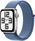 Apple Watch SE (2nd Gen) [GPS, 40MM] - Silver Aluminum Case with Winter Blue Sport Loop, One Size (Renewed)