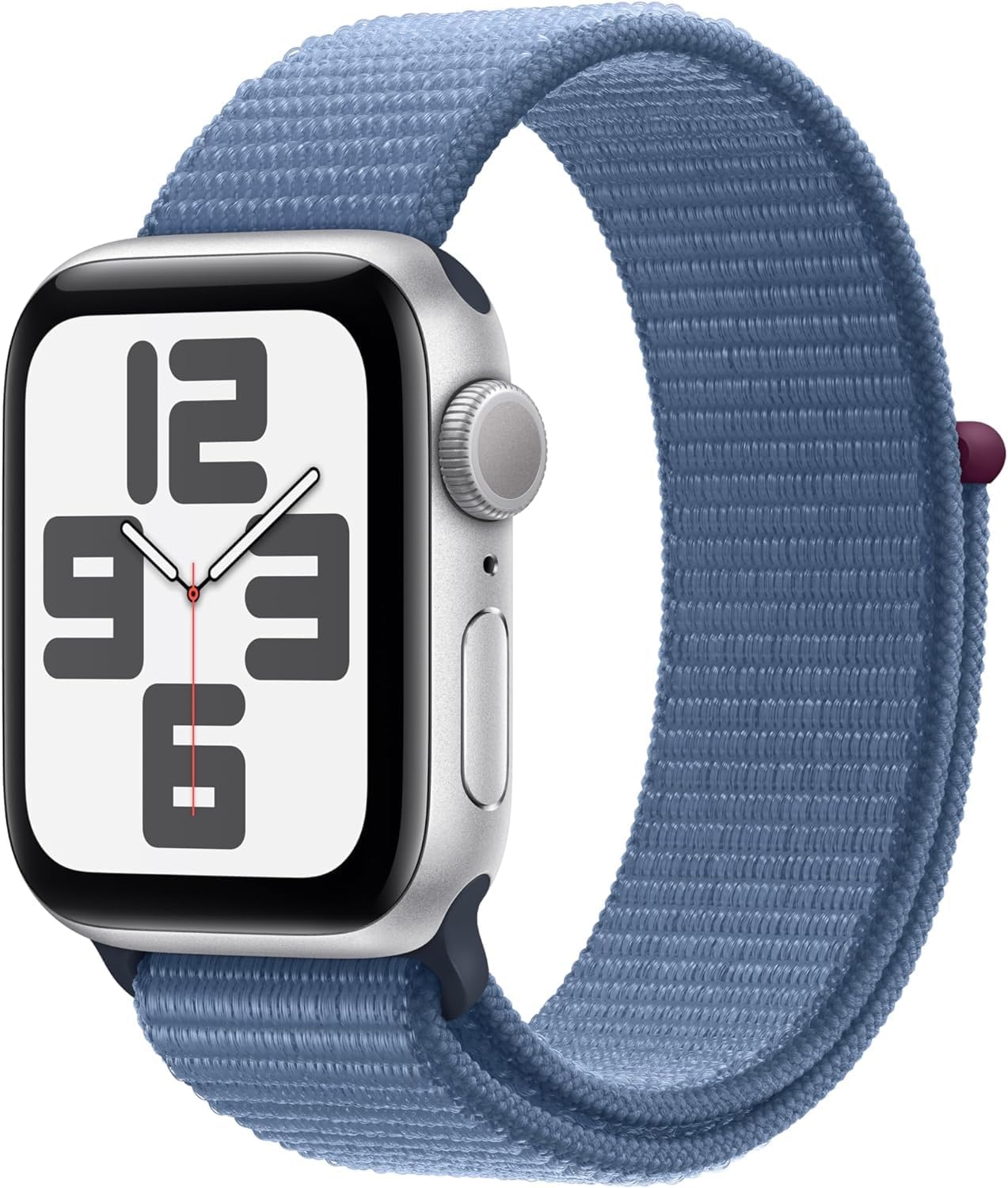 Apple Watch SE (2nd Gen) [GPS, 40MM] - Silver Aluminum Case with Winter Blue Sport Loop, One Size (Renewed)
