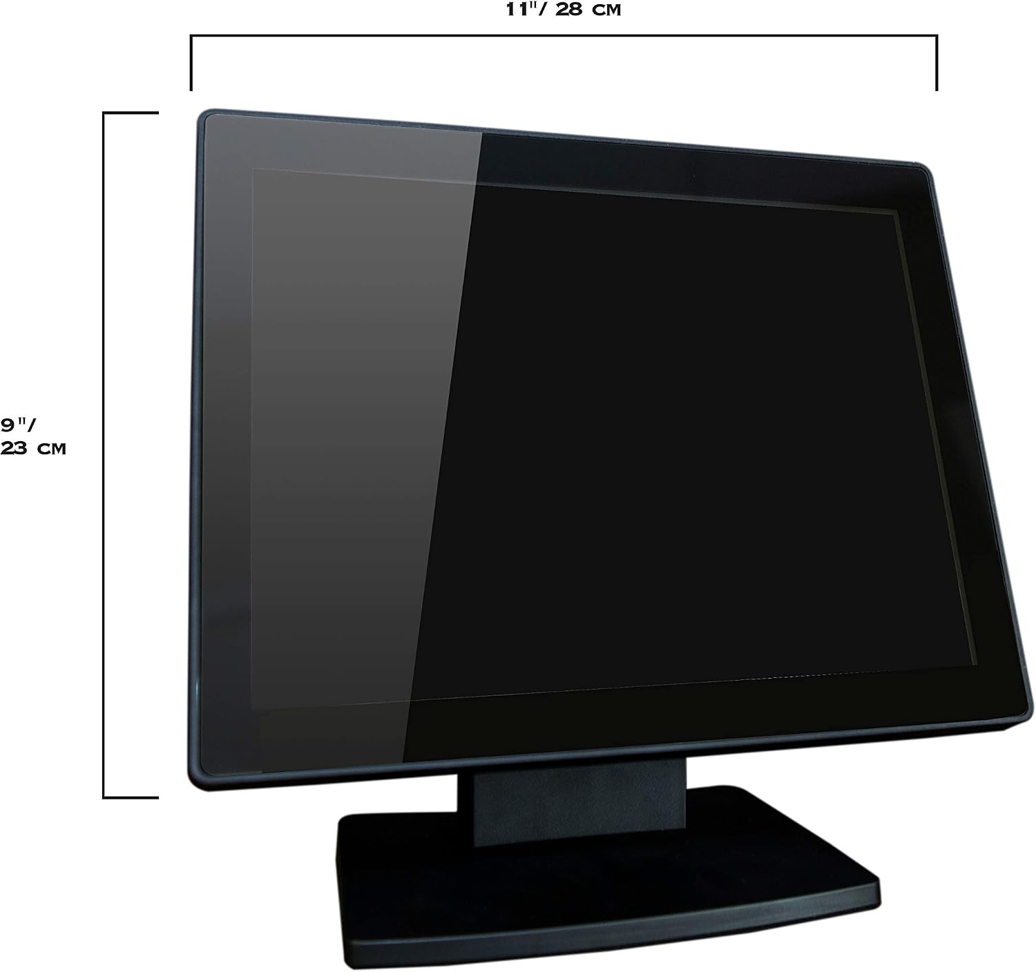 12-Inch Capacitive Multi-Touch POS TFT LED Touchscreen Monitor, True Flat Seamless Design with Adjustable POS Stand for Retail Restaurant, HDMI & VGA Inputs, High Resolution 1024 x 768