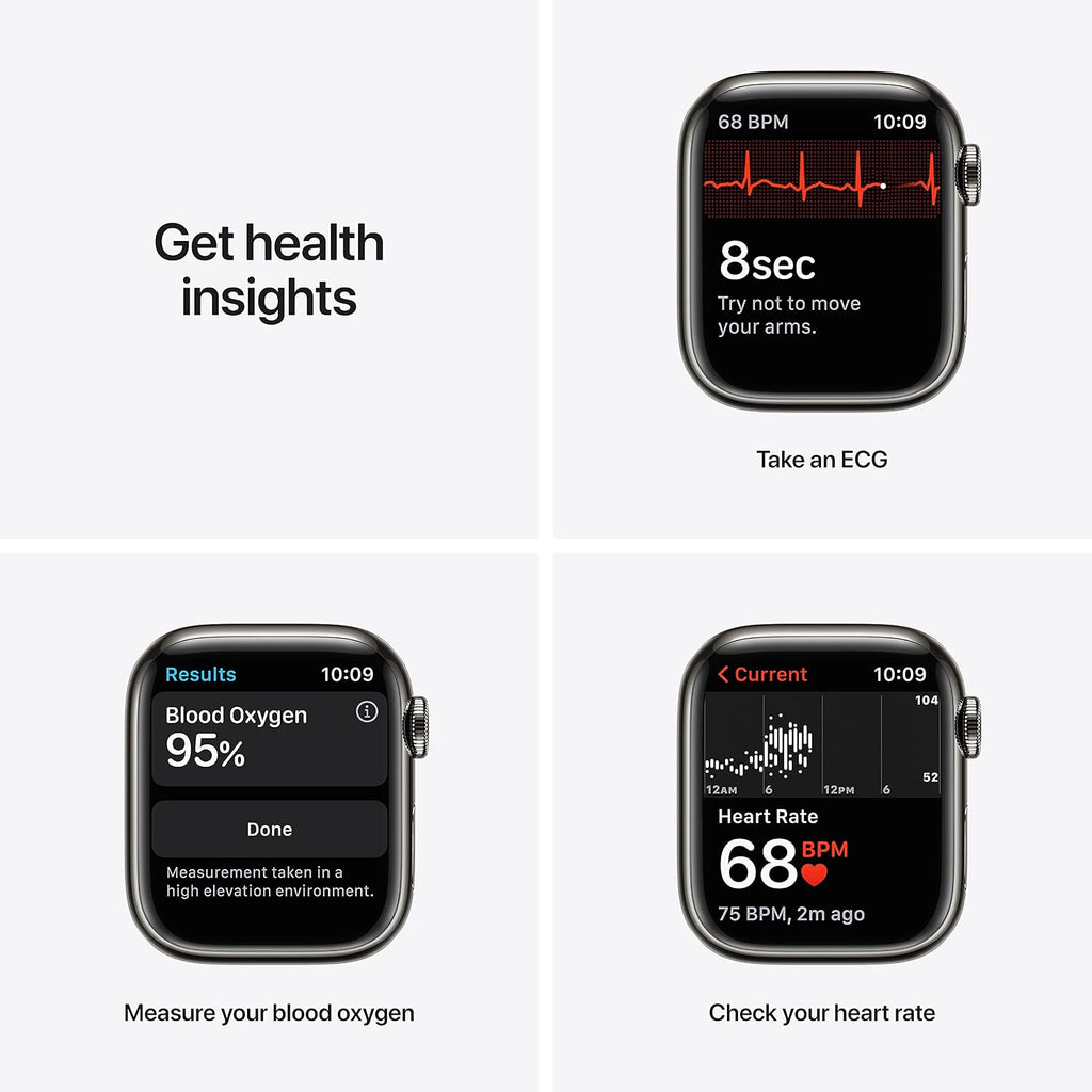 Apple Watch Series 7 (GPS + Cellular, 41MM) Graphite Stainless Steel Case with Abyss Blue Sport Band (Renewed)