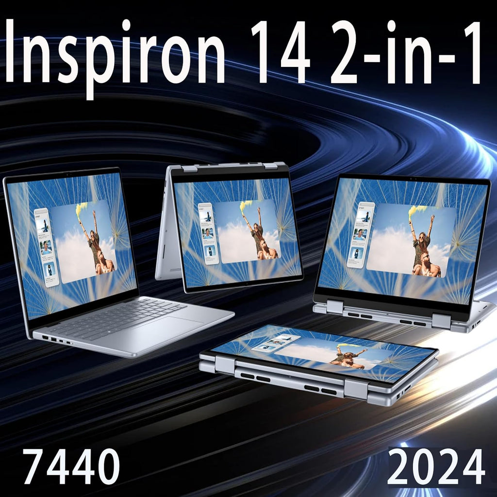 Dell Inspiron 14 7430 2-in-1 Business Laptop (14' FHD+ Touchscreen, Intel 10-Core i7-1355U, 16GB LPDDR5 RAM, 1TB SSD, Active Stylus) Backlit, FP, FHD Webcam, 2024 Inspiron 7000, Win 11 Pro, Silver