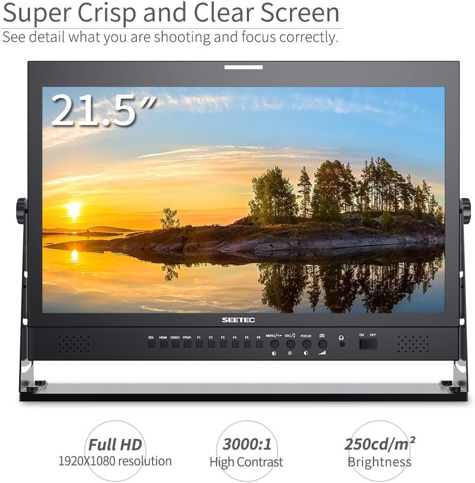 P215-9HSD-192 21.5 Inch Broadcast Production LCD Monitor 3G SDI 4K HDMI Input and Output IPS Full HD 1920x1080