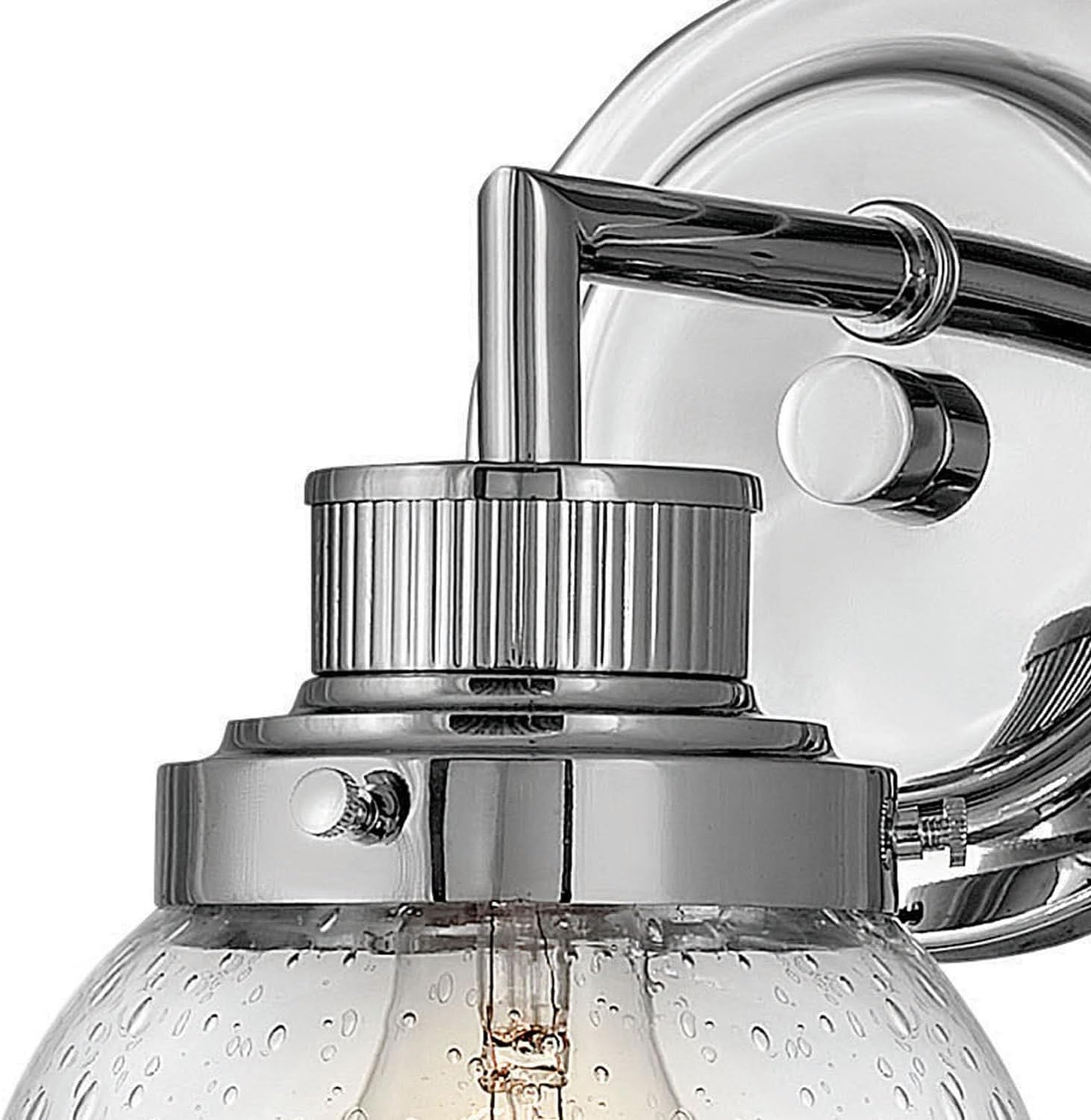 Hinkley Poppy One Light Bathroom Vanity Fixture with Clear Seedy Glass, Chrome