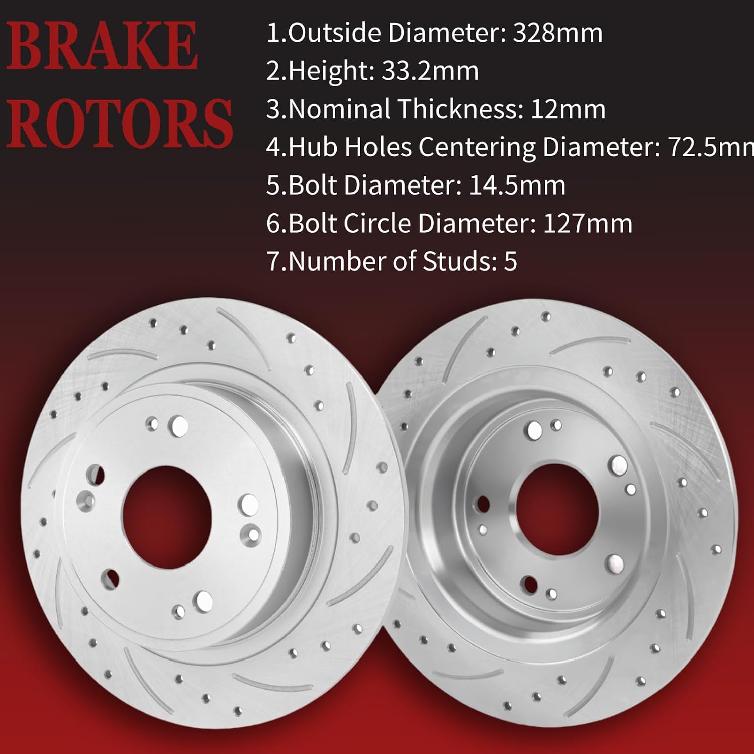 Front Rear Brake Kit Replacement for Honda Accord 2008-2017 Disc Brake Kits Compatible with Honda Accord 2008 2009 2010 2011 2012 2013 2014 2015 2016 2017