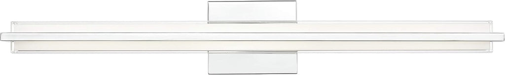 Linea di Liara Dario 30 Inch LED Vanity Light Bar Bathroom Lights Over Mirror and Bathroom Sink Led Light Polished Chrome Modern Bathroom Wall Lighting Fixtures, White Frosted Glass Shade, UL Listed