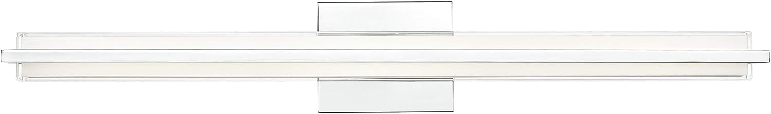 Linea di Liara Dario 30 Inch LED Vanity Light Bar Bathroom Lights Over Mirror and Bathroom Sink Led Light Polished Chrome Modern Bathroom Wall Lighting Fixtures, White Frosted Glass Shade, UL Listed