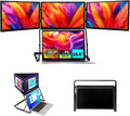 15.6' Triple Laptop Screen Extender - Portable FHD 1080P IPS Travel Monitor, 360° Rotating Extra Display for Mac & PC, Plug & Play, Boost Productivity Anywhere