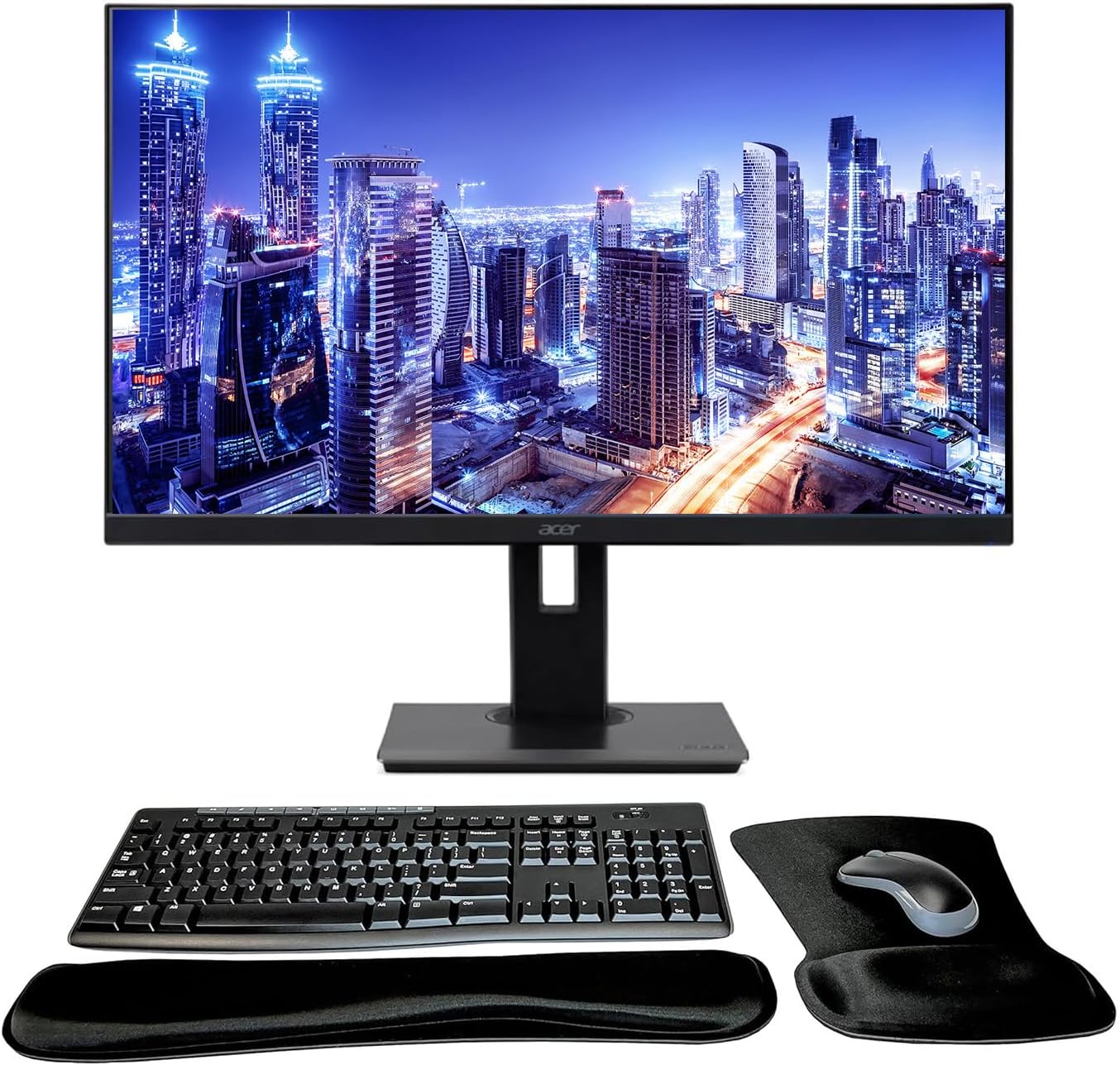 acer Vero B7 B277 E 27 inch 1080P Full HD IPS 100 Hz 4 ms Widescreen LCD Monitor, Bundle with VGA, HDMI, DisplayPort, Integrated Speakers, MK270 Wireless Keyboard & Mouse, Gel Mouse & Wrist Pad