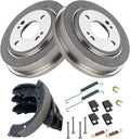 Rear Brake Shoes 2 Drums & Hardware Spring Kit Set for Honda Civic Fit