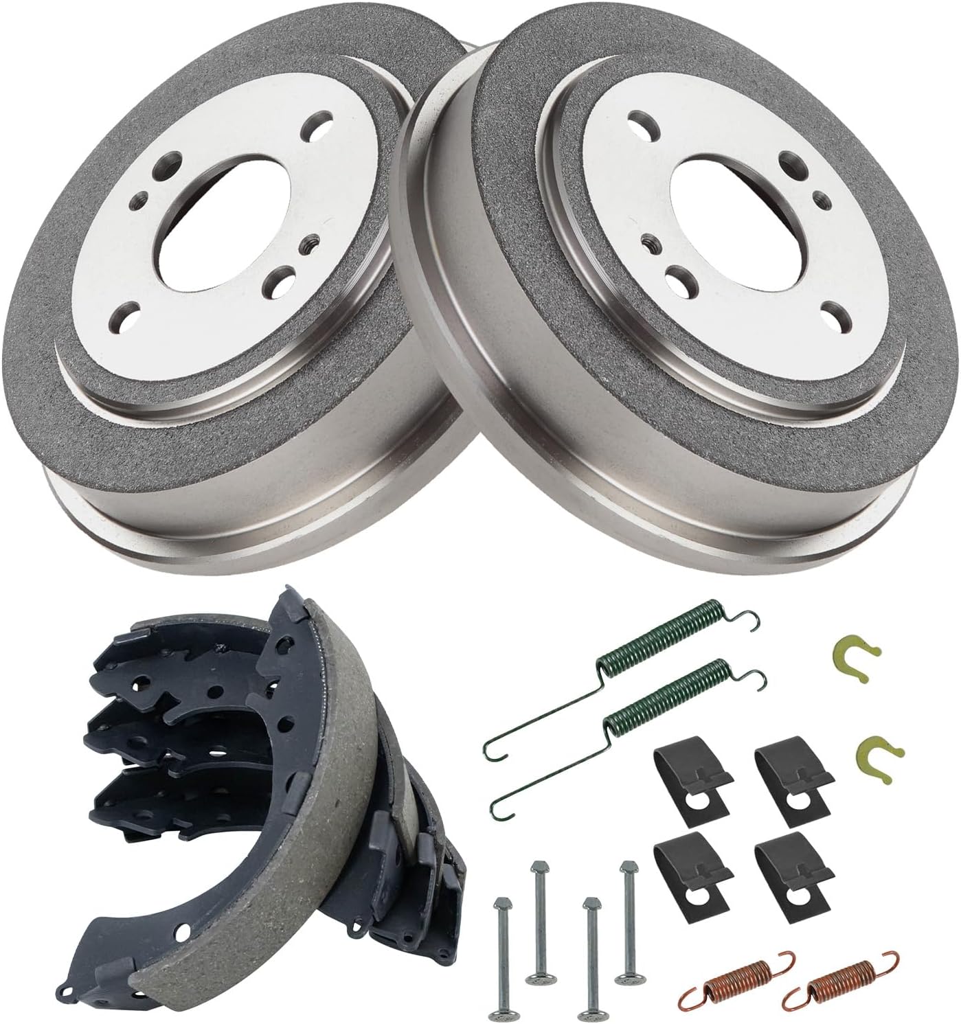 Rear Brake Shoes 2 Drums & Hardware Spring Kit Set for Honda Civic Fit