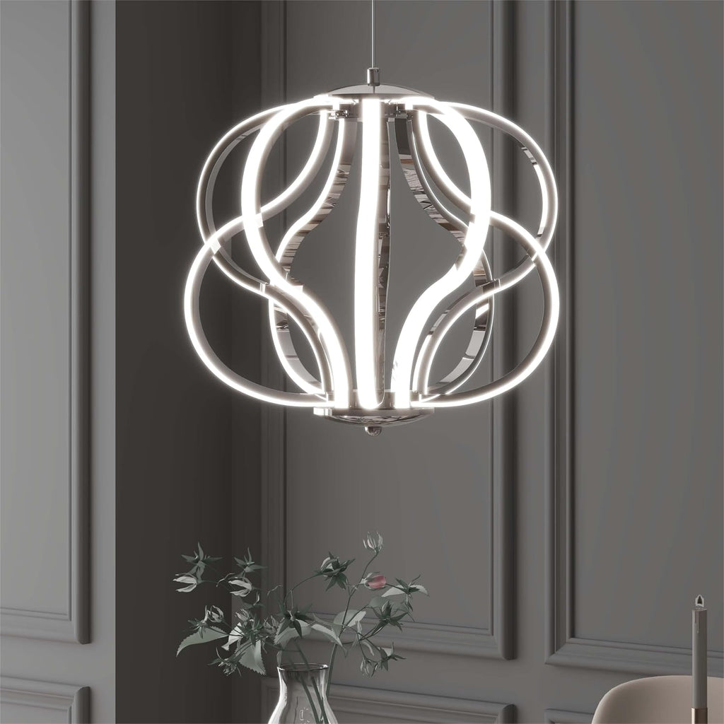 Modern LED Chandelier Acrylic Design Adjustable Hanging Chandelier Easy Install Suitable for Dining Room Living Room Bedroom Kitchen and Corridor