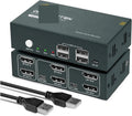 Dual USB HDMI KVM Switch 4K@60Hz for PC Ma*cbook Laptop Displayport 2 Computers Share 2 Monitor