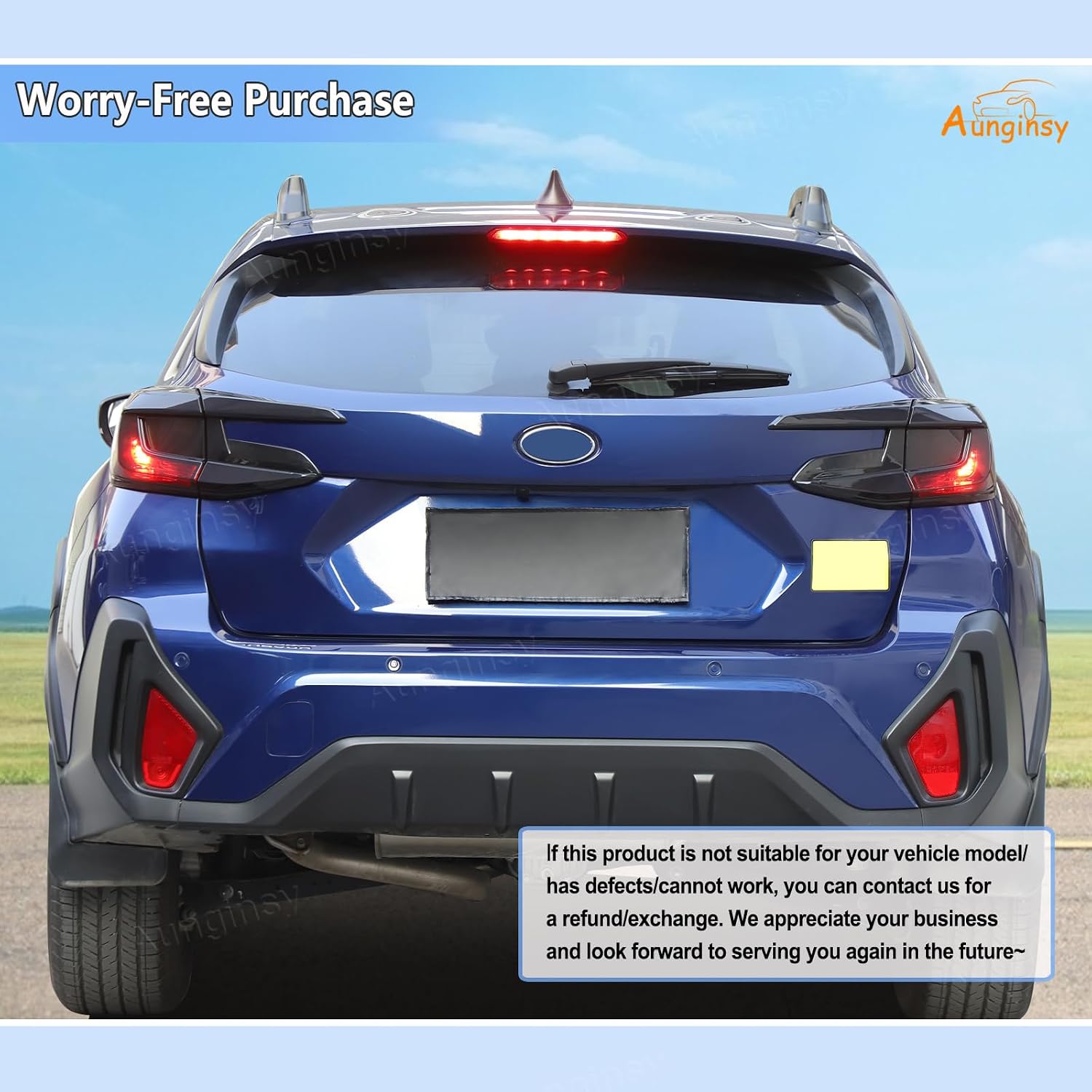 Car Rear Tail Light Lamp Cover Compatible with Subaru Crosstrek GU 2024-2026, Taillight Lamp Shell Shade Frame Bezels Trim Frame Rear Headlight Decorative Cover Protector ABS Exterior Accessories