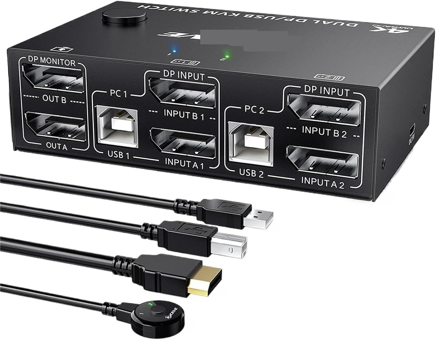KVM Switch Dual Display Switcher Cable 1.4 Extended Display 2 PC Or Laptop Share Keyboard Mouse Printer Monitors