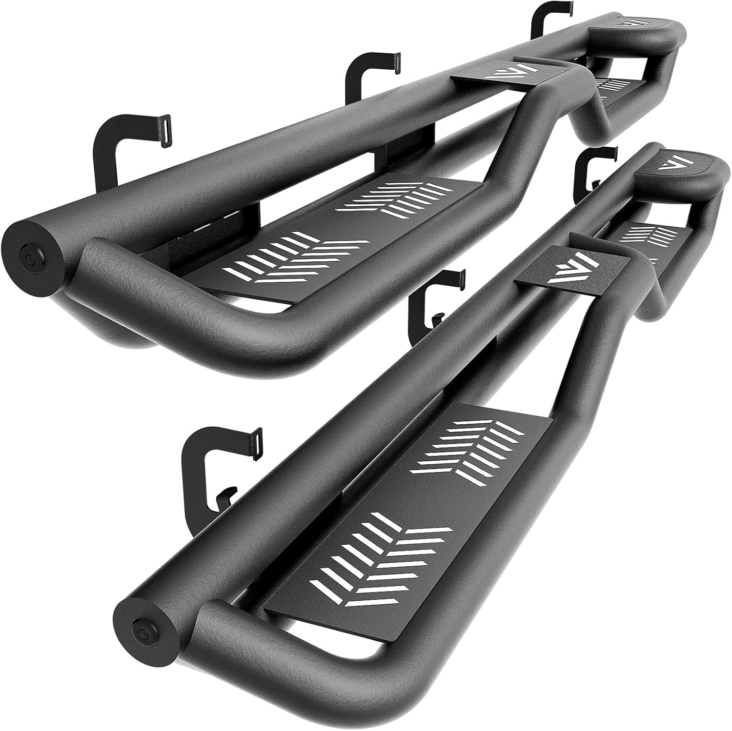 YZONA Two Raised Steps Double Cab Running Boards Compatible with 2007-2018 Chevrolet Silverado & GMC Sierra 1500, 2007-2019 Chevy Silverado & GMC Sierra 2500 3500 HD Extended Cab Side Step Nerf Bar