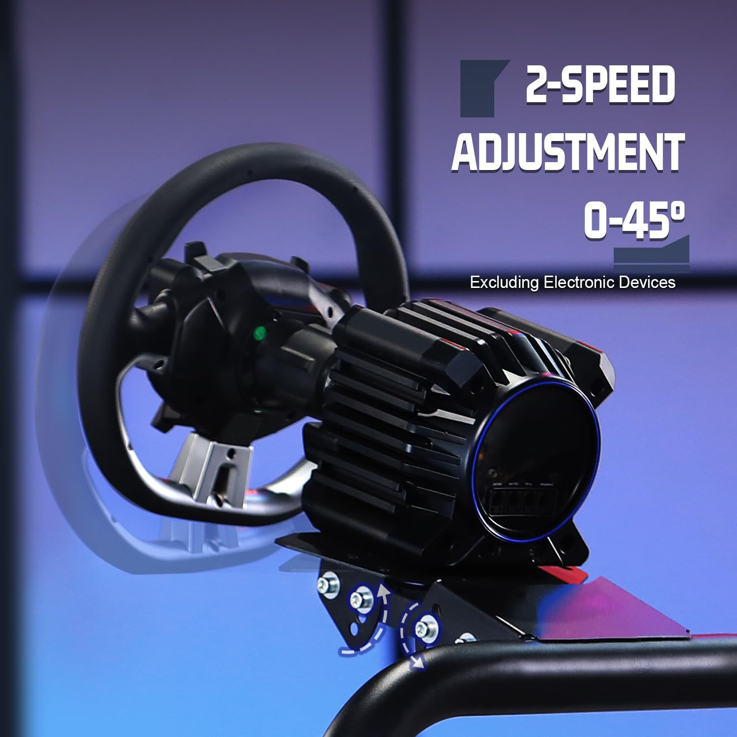Marada Driving Simulator Cockpit with Monitor Stand with Red Seat Fit for G920,for Thrustmaster T500 TGT,for Fantec,Racing bracket Steering wheel stand Stable & Strong,Wheel and Pedals Not Included