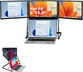 15.6' Laptop Screen Extender Monitor Portable, 1080P FHD IPS Triple Screen Monitor for Laptops, Just 1 Cable for 3 Screens, Laptop Extender Compatible with 360° Rotation with Wins/Mac