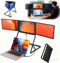 Triple Portable Monitor for Laptop, 15.6' FHD 1080P IPS Foldable Extender, 16:10 Ratio Single Cable, HDMI/USB-C P-Lug N Play, Windows/Mac/Android.