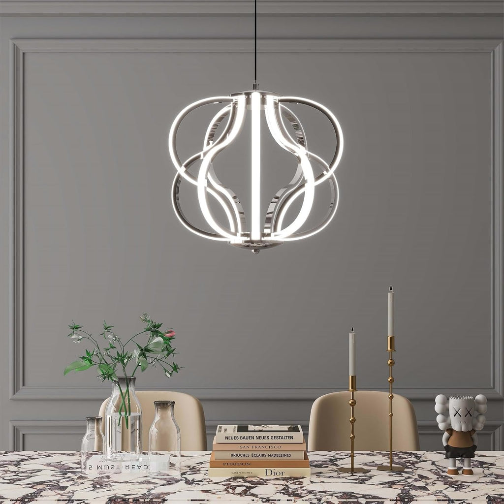 Modern LED Chandelier Acrylic Design Adjustable Hanging Chandelier Easy Install Suitable for Dining Room Living Room Bedroom Kitchen and Corridor