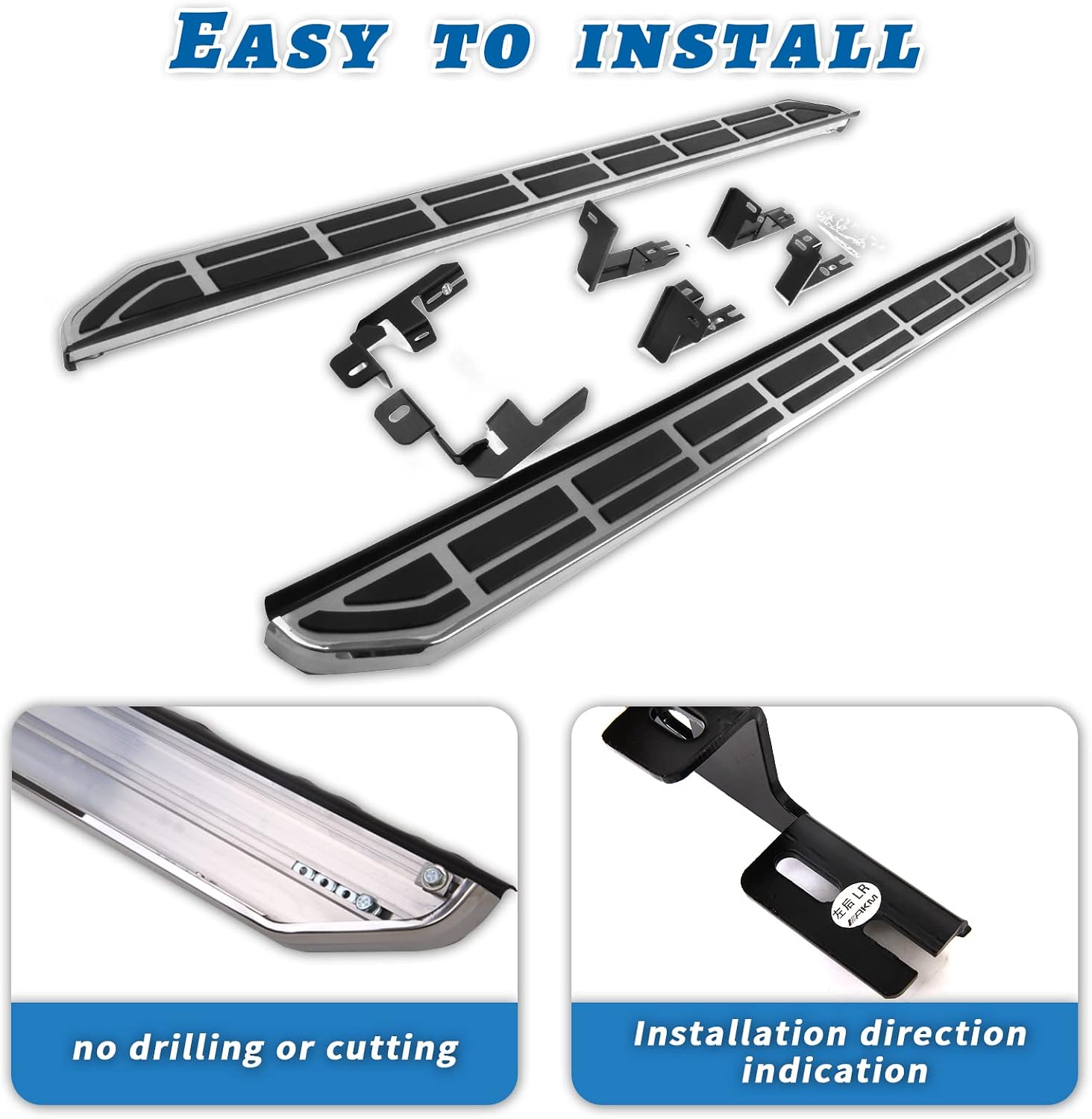 S-Steel Side Step for Infiniti JX35 QX60 2013-2021 Heavy Duty Running Boards Nerf Bar 2 pcs Anti-Corrosion Roof Access Support