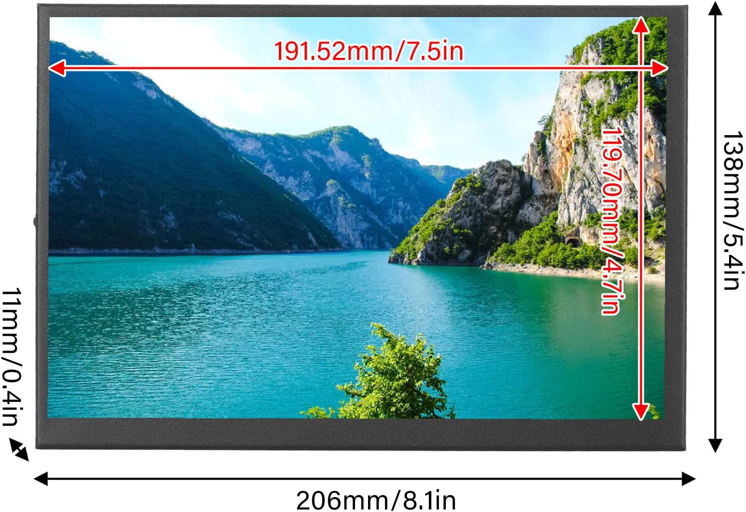 8.9 Inch Touchscreen Monitor, 1920x1200 Portable Screen, for HDMI LCD Display 160 Degrees Full View Display Panel for RPi 4 3 2 for Zero B A for for OS X