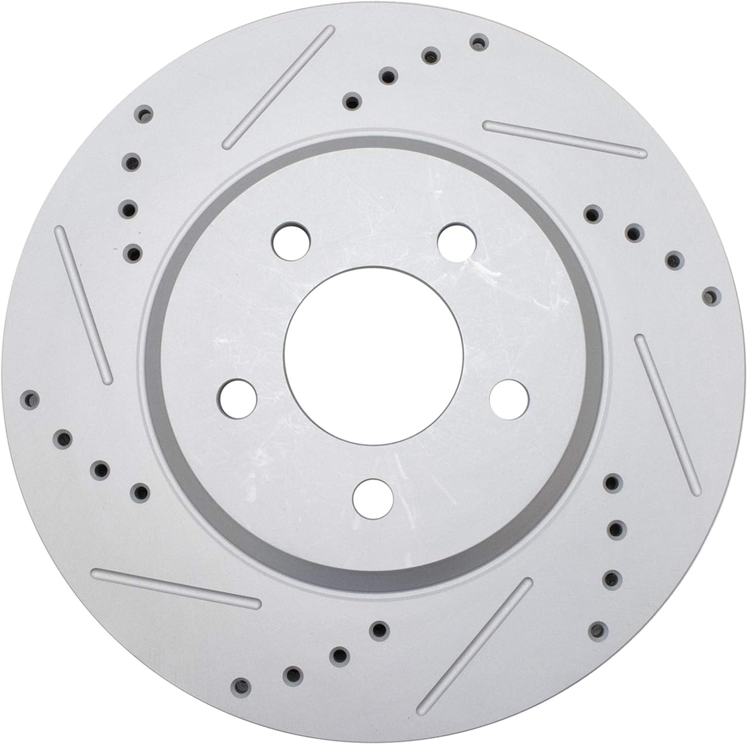 TRQ Performance Front and Rear Brake Rotor Set G Coated Drilled and Slotted Compatible with 2005-2014 Ford Mustang