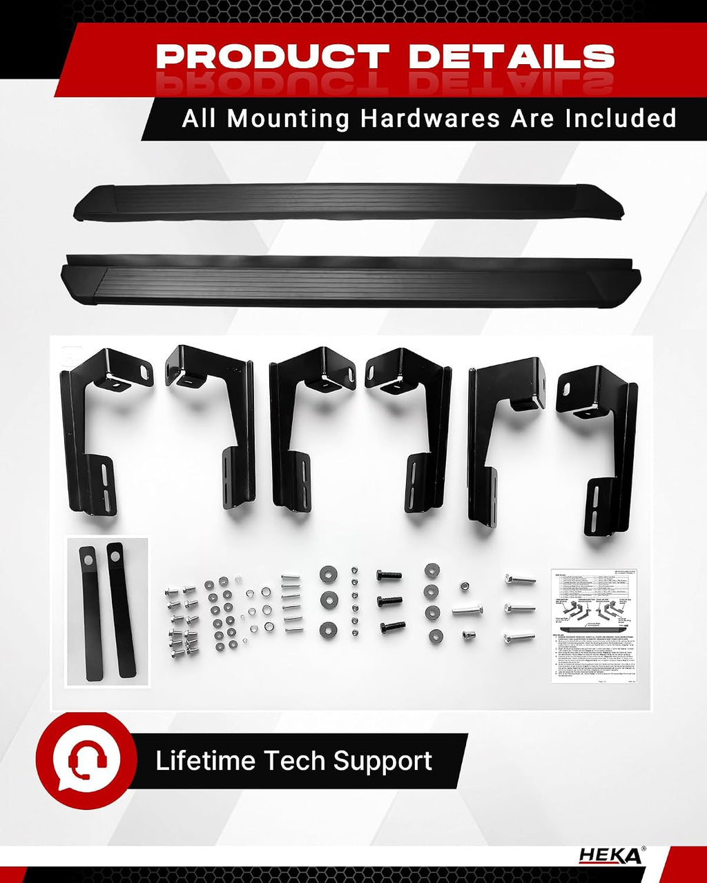HEKA 4.13' Running Boards Fit for 2021-2026 Grand Cherokee L 3-Row Aluminum Alloy Anti-Corrosion Side Steps Nerf Bars 2 pcs