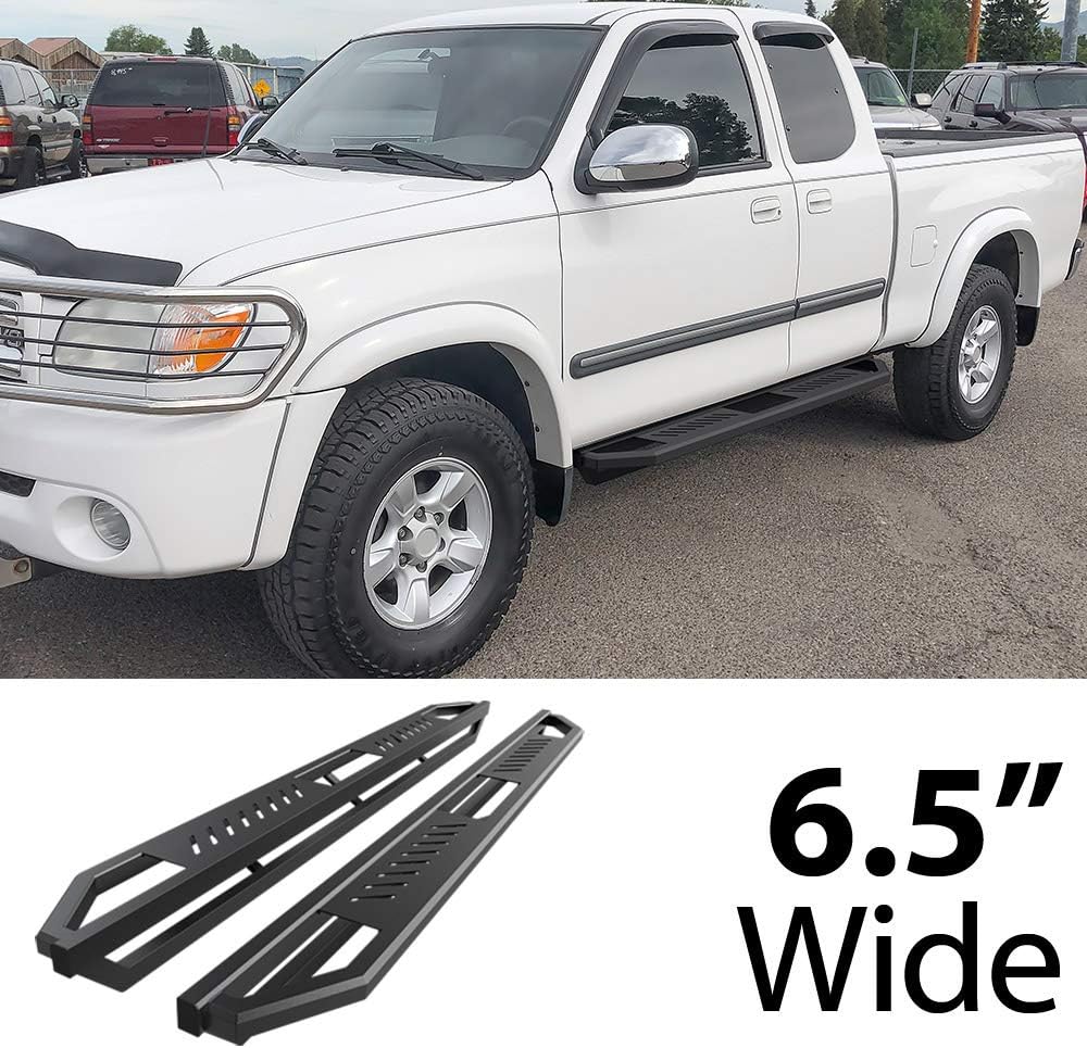 HD Ridez Hybrid Rocker Steps Steel Armor Compatible with Toyota Tundra 2000-2006 Access Cab (Drilling Required) (Nerf Bar Side Steps Side Bars)