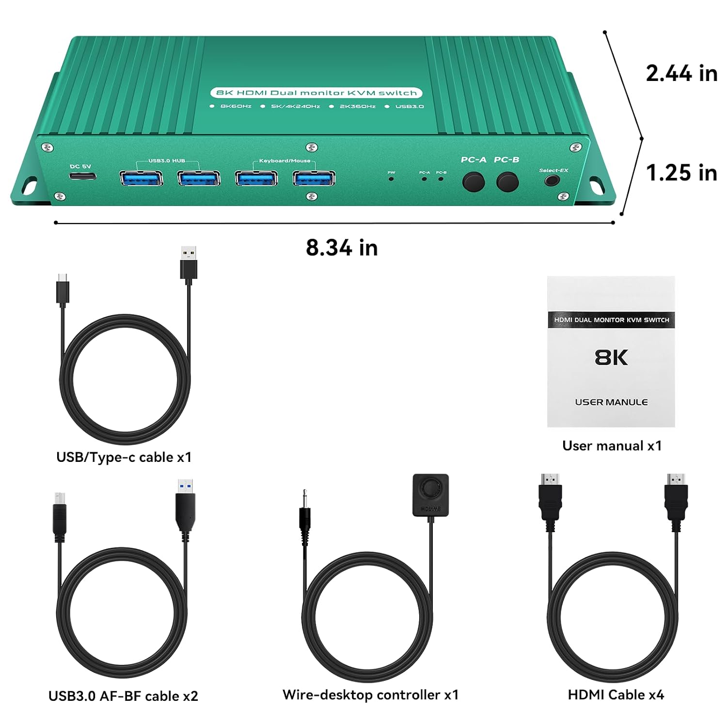 KVM Switches HDMI 4k 240Hz 2 Monitors 2 Computers 144hz 2 Port Dual Monitor hdmi2.1 1440p 120hz 144hz 165hz 240hz FreeSync G-SYNC