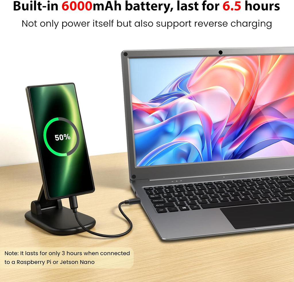 ELECROW 15.6 Inch Portable Monitor with Keyboard, Lapdock 1080P FHD IPS Display with Built-in Battery, USB C External Computer Monitors Compatible with Raspberry Pi, Phone, Mini PC, Mac, Game Console