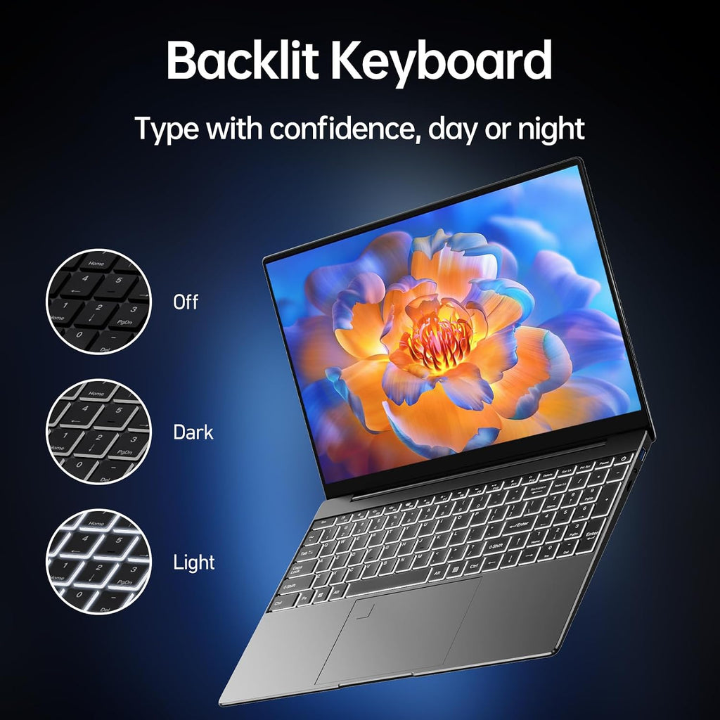 2026 Latest 15.6'' Laptop Compatible with Windows 11, 8GB RAM 256GB SSD, Quad-Core Processor(2.9GHz), 1080p FHD Display, Backlit Keyboard, USB3.2Gen1, Mini HDMI, WiFi5, Bluetooth5, TF Card Slot, Black