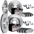 Dynamic Friction Company Front and Rear Brake Kit Fits 2007-2010 Acura CSX; 2006-2011 Honda Civic| 4000 HybriDynamic Pads, Blank Rotors| Hardware| 11.8' Front & 10.2' Rear