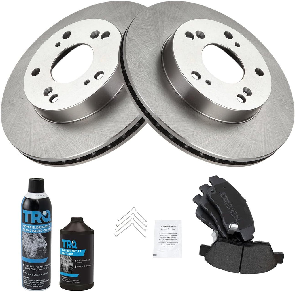 Front Brake Pad & Rotor Kit, with Chemical Kit Semi-Metallic Compatible with 2002-2006 Acura RSX 2006-2011 Honda Civic 2011-2015 CR-Z