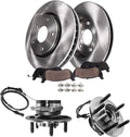 Detroit Axle - 4WD Front Brake Kit for 2000-2003 Ford F-150 Disc Brake Rotors Ceramic Brakes Pads Wheel Bearing Hubs Assembly 2001 2002 Replacement