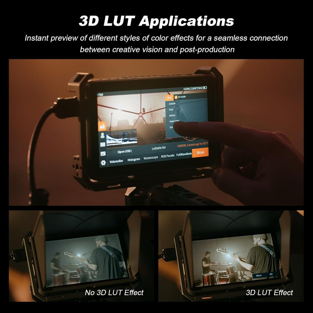 VILTROX DC-X3 6' Camera Field Monitors DCX3 for DSLR Touchscreen External Monitor 4k 2000nits X3 Monitor for Sony Canon Nikon 3D LUT 1920x1080 IPS with Sunshield 2200 MAh Battery