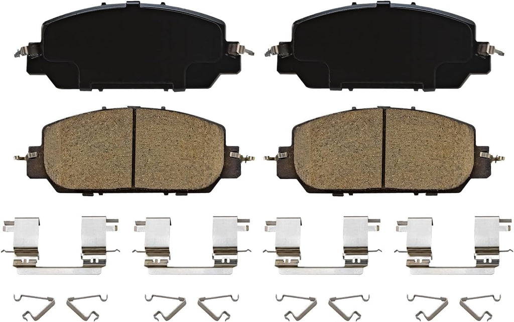 Detroit Axle - Front Brake Kit for 2017-2021 Honda Clarity 12.28' inch Drilled and Slotted Disc Brake Rotors Ceramic Brakes Pads with Hardware 2018 2019 2020 Replacement