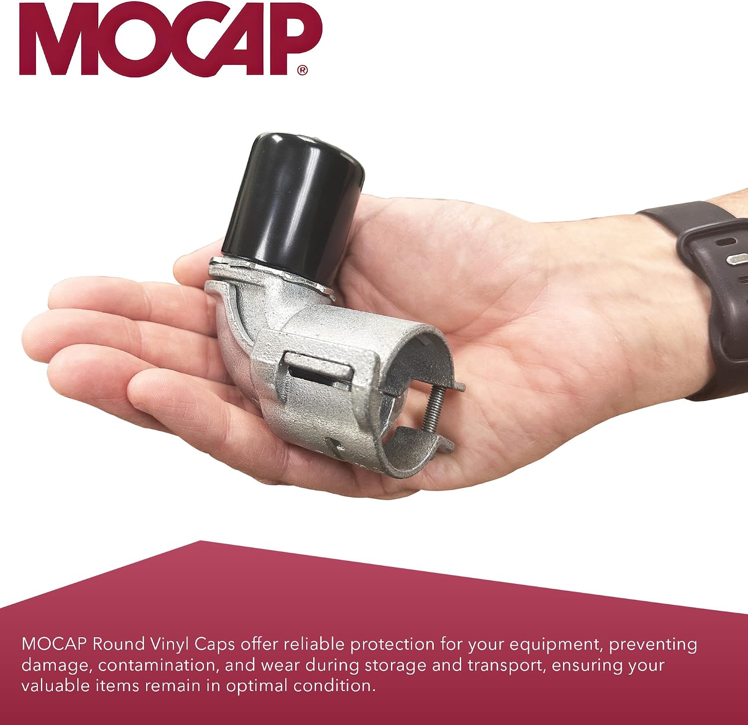 MOCAP Black Round Vinyl Plastic End Caps - 0.750' x 1.00' - Protective Rubber Tips & Bolt Covers - Plastic Caps for Pipes, Tubes, Fittings, & Hardware - Thread Protector - Made in USA - (Pack of 2250)