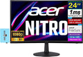 Acer ED240Q H 24' FHD Monitor with 1ms Response Time, AMD FreeSync, Anti-Glare, VESA Mount (100x100mm), Low Blue Light, VGA, HDMI & Dockztorm USB Port Expander, Black Color (UM.UE0AA.H01)